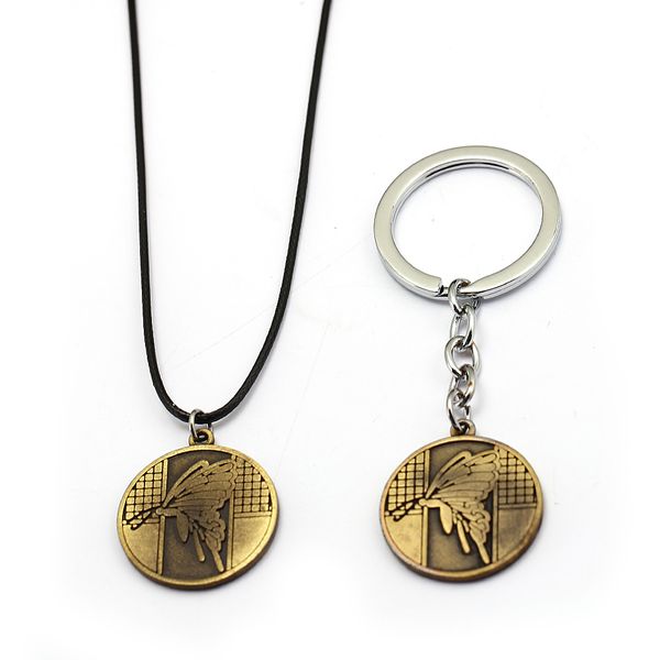 

hsic game the last of us keychain butterfly bronze metal pendant keyring holder men jewelry chaveiro feminino 13032, Silver