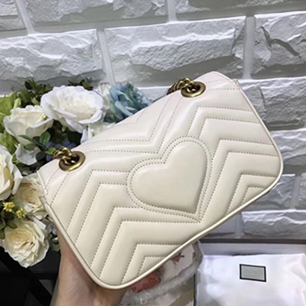 

Toppe t quality 22 26 31cm lamb kin leather marmont me enger bag long chain bag de igner houlder bag ancient gold chain