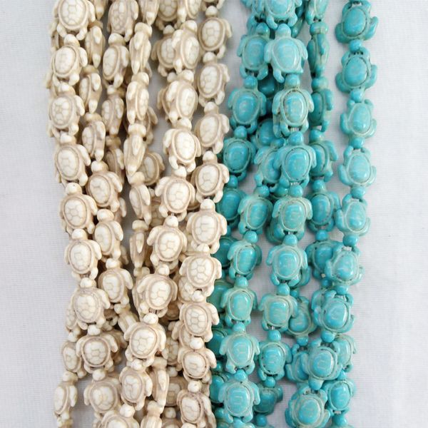 

wholesale carved sea howlite turtle bead stone charm for bracelets jewelry making 14*18mm white blue turquoise tortoise stone beads, Black