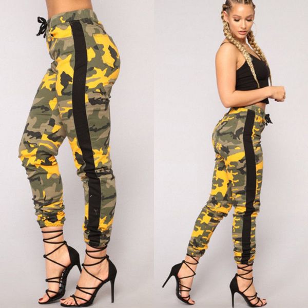 

women yoga pants high waist camo cargo floral stretchy camouflage long pants trousers gym fitness running sports athletic, White;red
