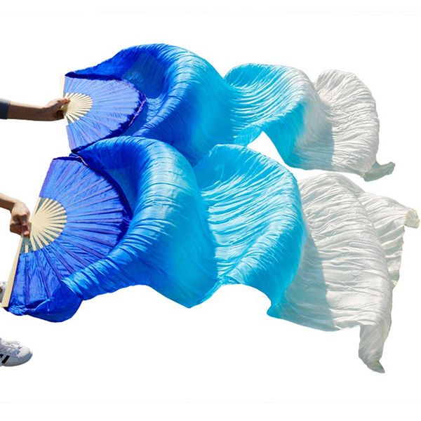 

Prop 100 chine e ilk veil 1pair belly dance fan bamboo rib long ilk fan 180 90cm handmade dance prop