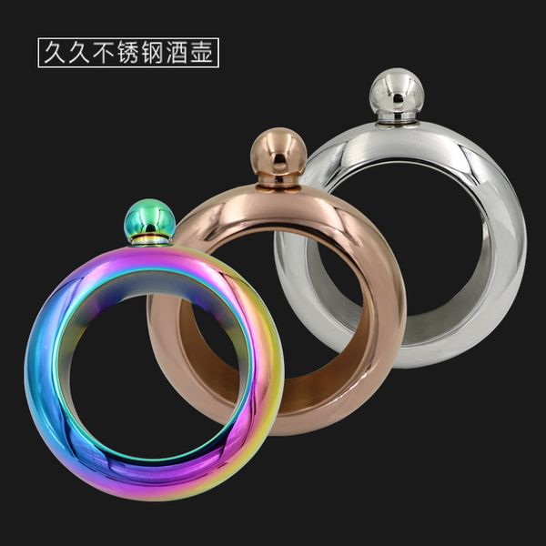 

drinkware hip flasks 304 stainless steel thickening mirror bracelet flagon with funnel