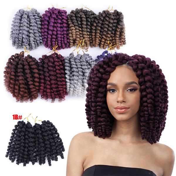 8 Inch 80g Ombre Jumpy Wand Curl Crochet Braids 20 Roots Jamaican