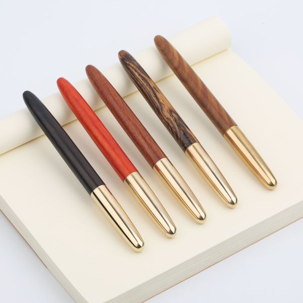 

retro delike moonman copper wood fountain pen extra fine nib 0.38mm financial pens with box gift stationery for teachers friends