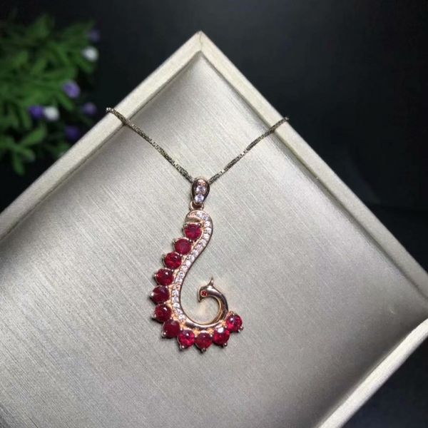 

natural ruby necklace pendantround 3mm 925 sterling silver necklace pendant deluxe style