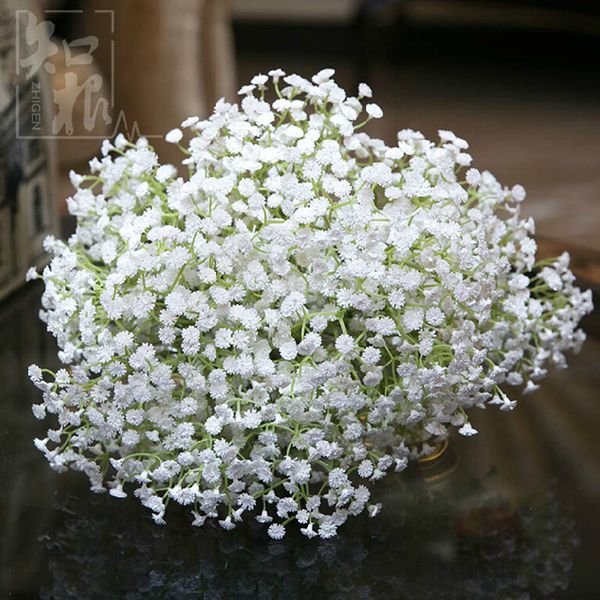 Gypsophila all'ingrosso-alta simulazione (3 pezzi / lotto) per la decorazione di nozze Decorazione domestica Decorazione natalizia Fiori artificiali