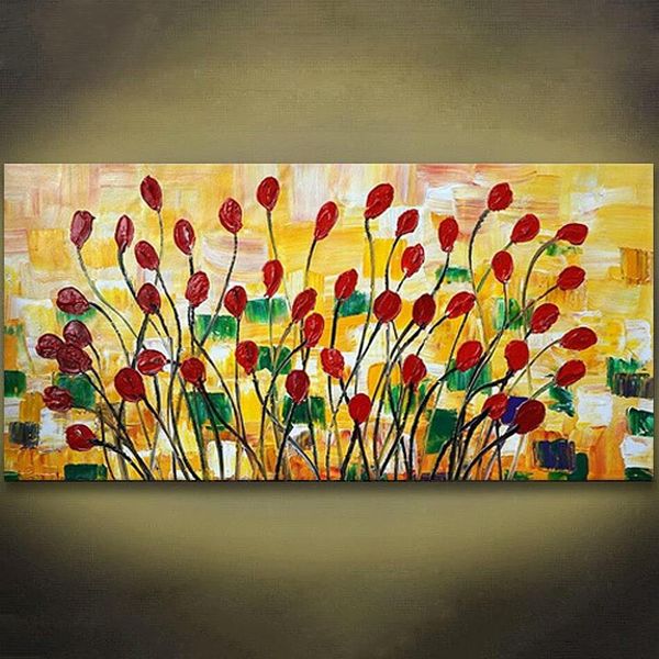 2020 Palette Knife Painting Abstract Flower Handpainted Oil