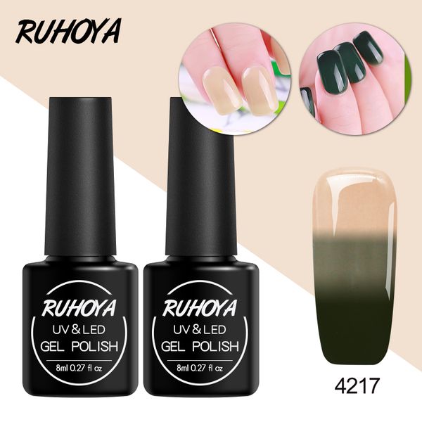 

ruhoya 29 color thermo 8ml uv gel vernis long lasting led nail gel lacquer soak off temperature change nail polish, Red;pink