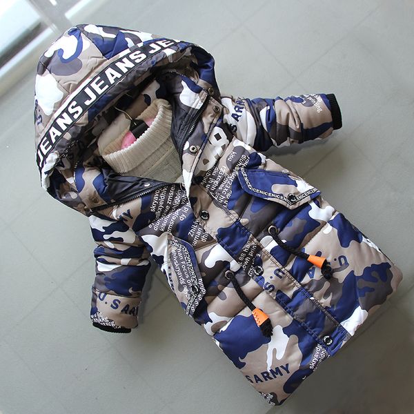 

bibicola boys warm winter jackets children boys cotton thicken down parkas casual sports coats toddler hooded outerwear, Blue;gray