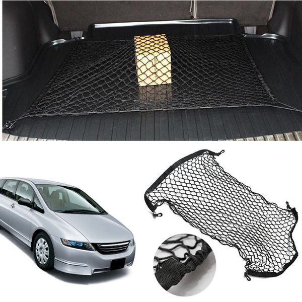 

for honda odyssey car auto vehicle black rear trunk cargo baggage organizer storage nylon plain vertical seat net