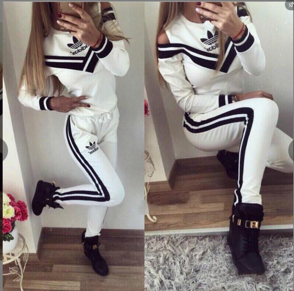 

2018 tracksuit neo women sportswear hoodies print sweatshirt + pants two-piece set women jogging sport suit for yoga wear, Gray