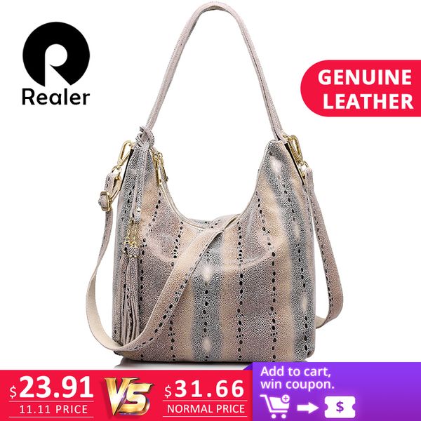 

realer genuine leather shoulder bags for women large capacity messenger crossbody bag female leather tote bag ladies handbag d18102906
