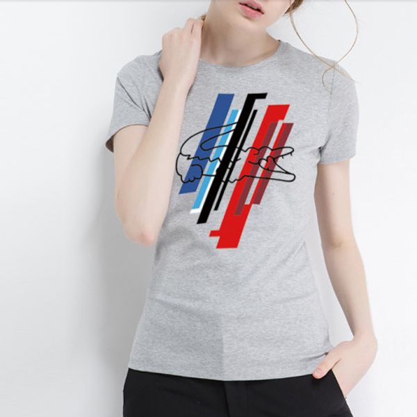 

новая мода женщин 2018 года с множественным выбором радуга крокодил футболка класса люкс дизайнер маленький круглый воротник дизайн, White