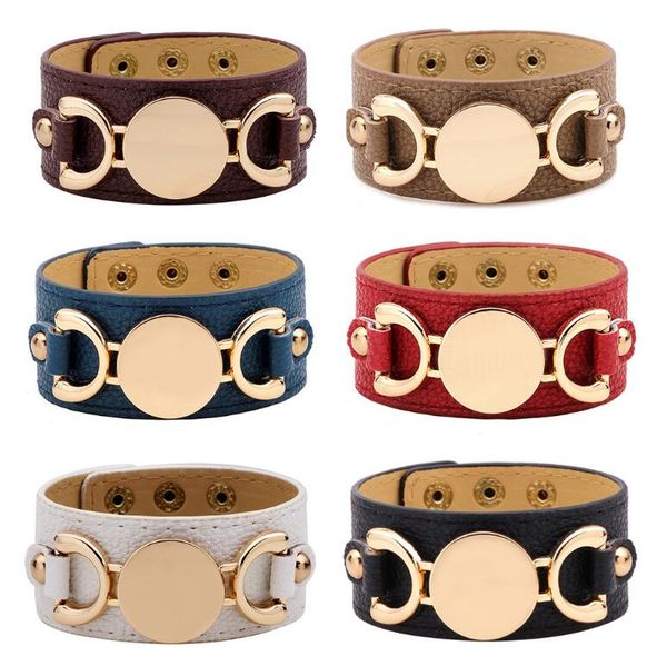 

2018 новый стиль монограмма кожа манжеты браслеты для женщин браслеты пустой золот