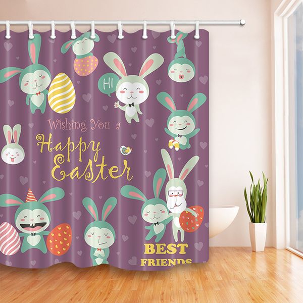 

easter 3d printed bathroom shower curtains deceration der osterhase hase curtain 180*180cm 180*210cm with mat dhl ing