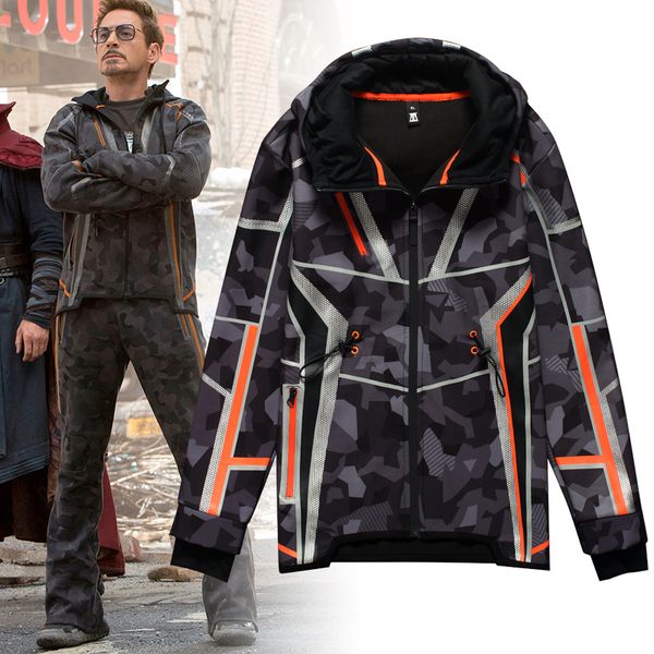 

iron man costume cosplay jackets warm thicken hoodie full costumes for man woman halloween clothing, Black;brown
