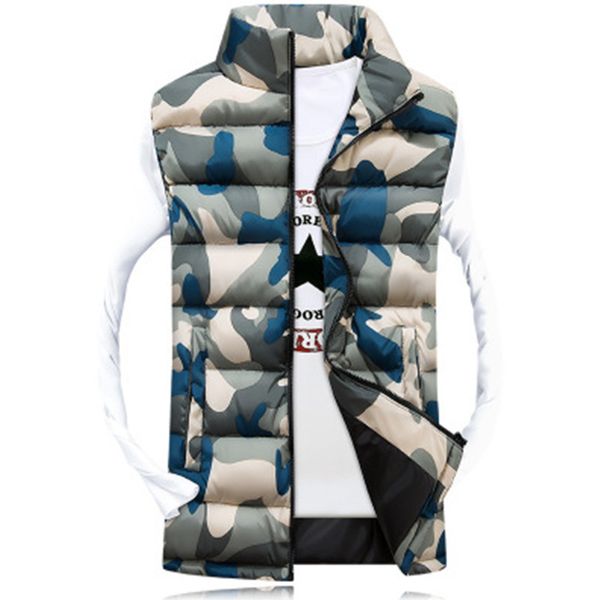 

2018 new fashion men's camouflage vest winter men jacket sleeveless casual male female camo waistcoat slim fit brand clothing, Black;white