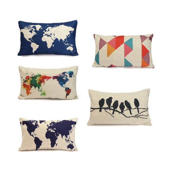 30 50cm Line Throw Flax Pillow Case Decoration Cushion Pillow