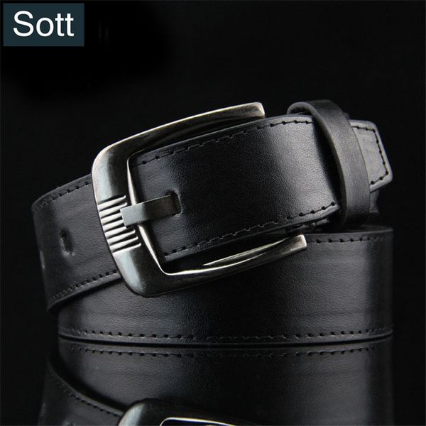 

sott] fashion leather belt men needle buckles casual solid men belt designer luxury belts cinturon hombre, Black;brown