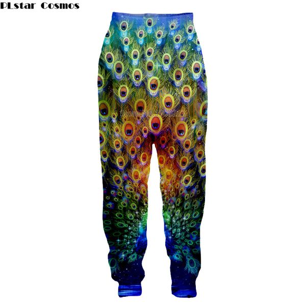 

plstar cosmos fashion for men/women baggy jogger pants 3d print peacock blueclouds cartoon sweatpants hip hop trousers, Black