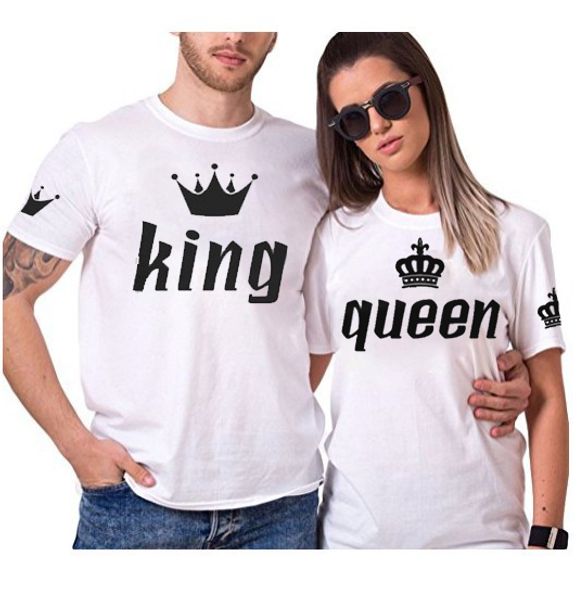 

king women,king couple matching short lovely t-shirts is t shirts couple (queen is shirt queen clothes t cotton print sleeved men) mdbtk, Black