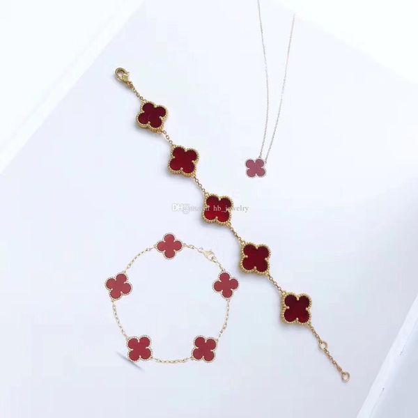 

Популярный модный бренд высокой версии пятицветковый роскошный браслет белый ко