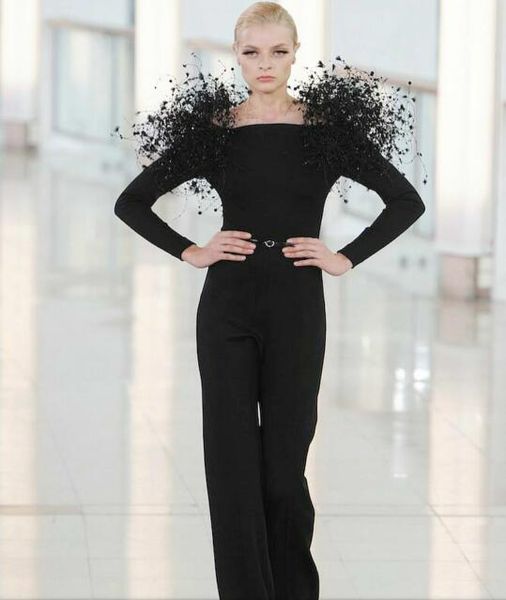 

evening dress long dress v-neck long sleeve black emborided prom dress customable all sizes cool dazzling u, Red