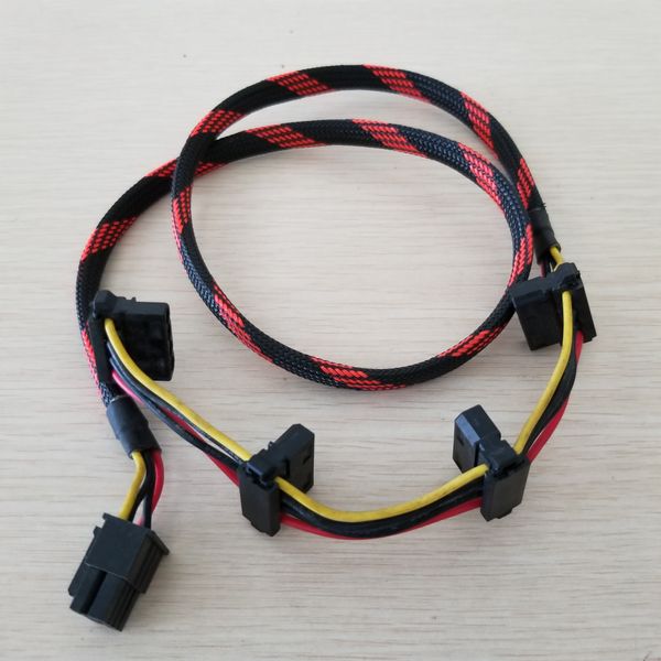 

pc diy tt tr2 rx 850w atx mod 8pin to 4 4pin ide molex power supply cable cord 18awg wire nylon net total 80cm