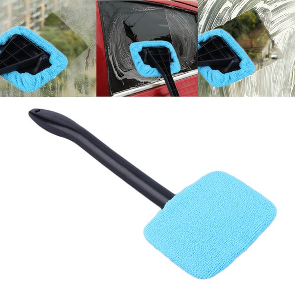 

green/blue microfiber long handle car wash brush auto window clean car window windshield cloth clean tools washable shine handy
