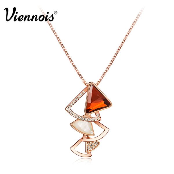 

whole saleviennois fashion rose gold color fan crystal rhinestone pendant necklace new women, Silver