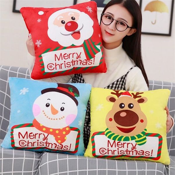 

new santa claus doll plush toys elk doll christmas gift pillow hand cover blanket three in one t7i547