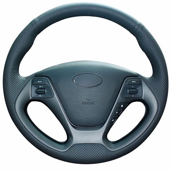 

leather steering wheel hand-stitch on wrap cover for kia k3 cerato cerato ceed