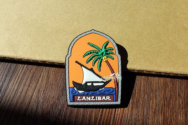 

zanzibar, tanzania africa tourist travel souvenir 3d rubber fridge magnet gift idea