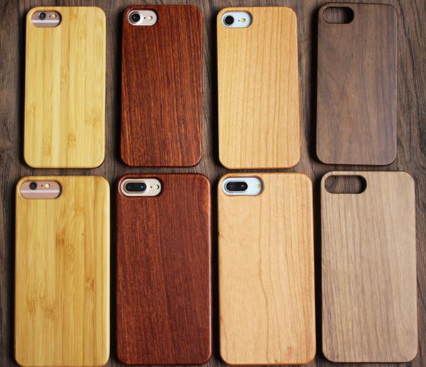 Para Iphone 6 7 8 Real Madeira Caso Natureza de bambu capa de telefone de madeira para Iphone X 6s 8 mais 5S Samsung S9 Além disso S8 S7 S7edge S6 BORDA S5 note8