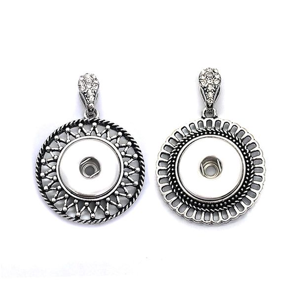 

angel heart 142 exaggeration rhinestones snap button pendants necklace interchangeable charm jewelry for women gift, Silver