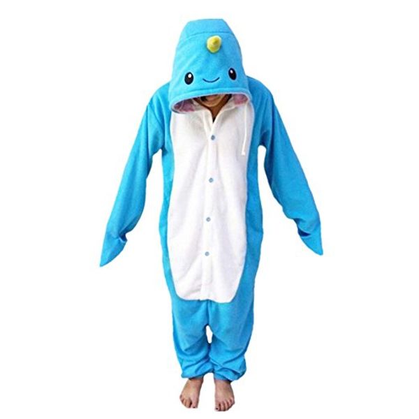 

animal cosplay costume narwhal pajamas, Black