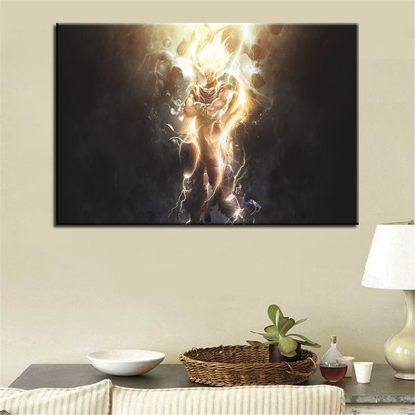 2019 Canvas Hd Prints Paintings Home Decor Living Room Pcs Dragon Ball Z Super Saiyan Poster Goku Pictures Wall Art Framework From Jonemark2013