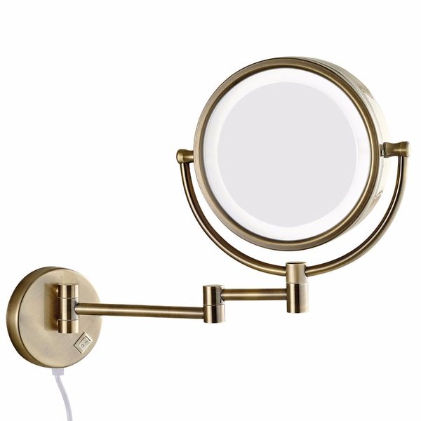 

gurun bath wall mirror with led lights and 10x magnifying dual extend arm folding shaving mirrors dual sided antique