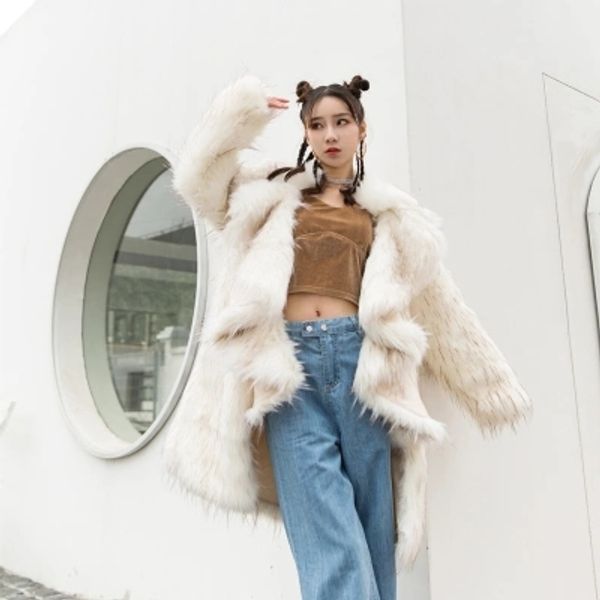 

2018 зима утолщенные енота мех искусственный мех пальто m8, Black