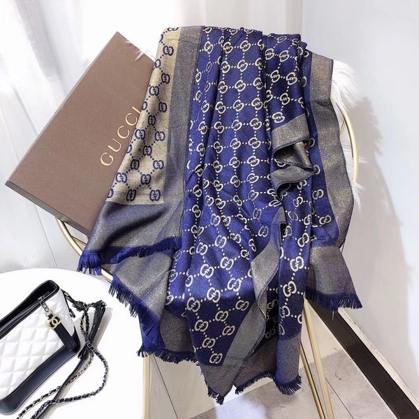 

High quality shining gold thread brand scarf fashion woman scarf famous designer new brand scarf