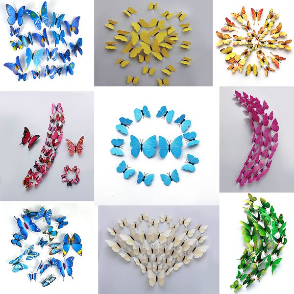 3d Wallpaper Pvc Wall Stickers Simulation Butterflies Magnet Stickers Diy Fridge Home Decor Poster Kids Bedroom Wall Room Decoration Wall Vinyls Wall