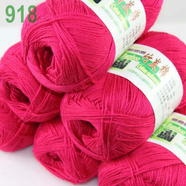 

sale 6 balls x 50gr soft baby natural smooth bamboo cotton yarn hand crochet scarves wrap shawl hobbies knitting berry pink 322-918-6, Black;white