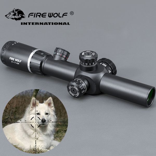 

FIRE WOLF 2-7X24 New Riflescopes Rifle Scope Hunting Scope w/ Mounts Rifle Scope Mounts For Airsoft Sniper Rifle