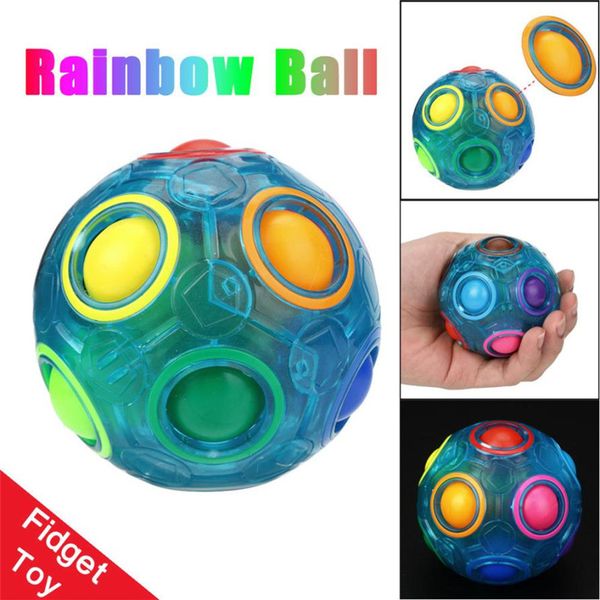 

Luminou tre reliever magic rainbow ball fun cube fidget puzzle education toy glow in dark p0026