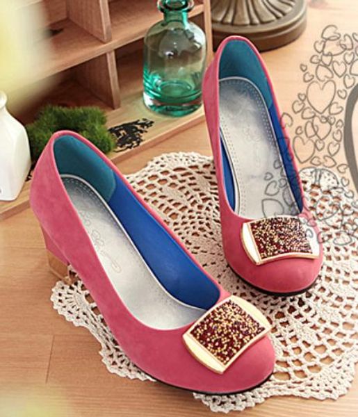 

send 2018 autumn high heels single shoes coarse heel women's shoes water drill, Black