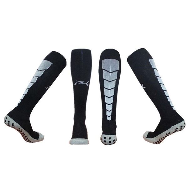 

children professional compression anti slip kids soccer socks cotton long football running riding cycling basketball, Black