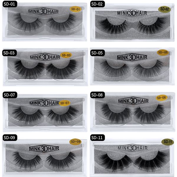 

reusable mink lashes natural long thick 3d mink hair fake eyelashes soft & vivid hand-made 16 styles available dhl free