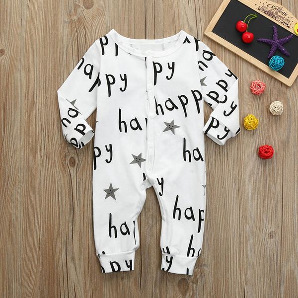 

muqgew toddler baby boys girls long sleeve letter print romper jumpsuit clothes newborn toddler infant baby girl, Blue