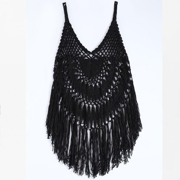 

Summer per pective knitted hand knit bikini blou e ta el irregular trap kirt hollow beach wimwear