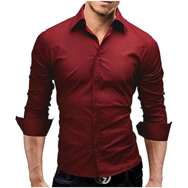 

men shirt 2018 spring brand business men's slim fit dress shirt male long sleeves casual solid color camisa masculina 4xl, White;black